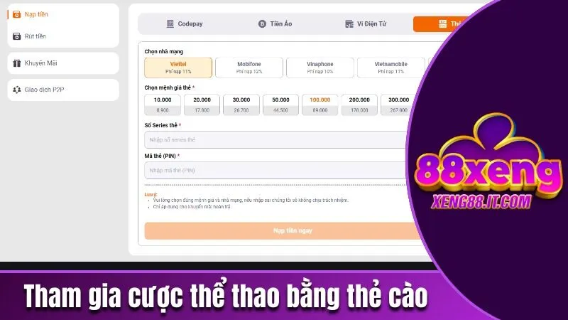 Chơi Cá Cược Thể Thao Bằng Thẻ Cào Và Hướng Dẫn Chi Tiết 3 Tham gia cược thể thao online bằng thẻ cào